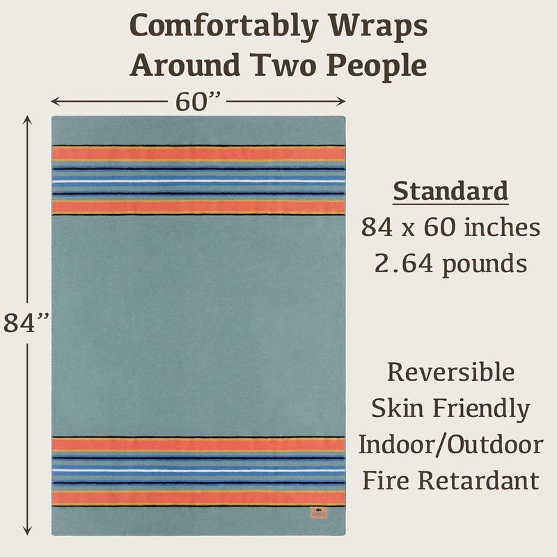 Chubbuck Authentic Chubbuck 100% Wool Blanket Camping (60" x 84") - Large Warm Blanket for Camping, Emergency, Outdoor Concerts and Home Use - Fire Retardant, Soft and Warm Blankets for Winter (Glacier) - Image 2